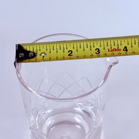 Etched Diamond-Cut Cocktail Mixing Beaker Glass With Pour Spout VISKI Crystal - Picture 7 of 7